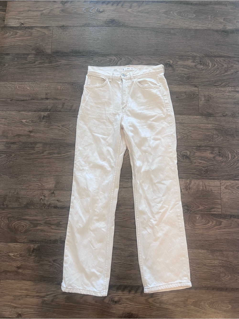 Mango Women's White Straight-Leg Jeans